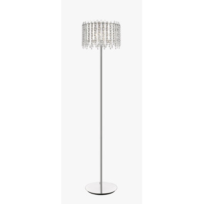 Reeside 158cm Chrome Traditional Floor Lamp