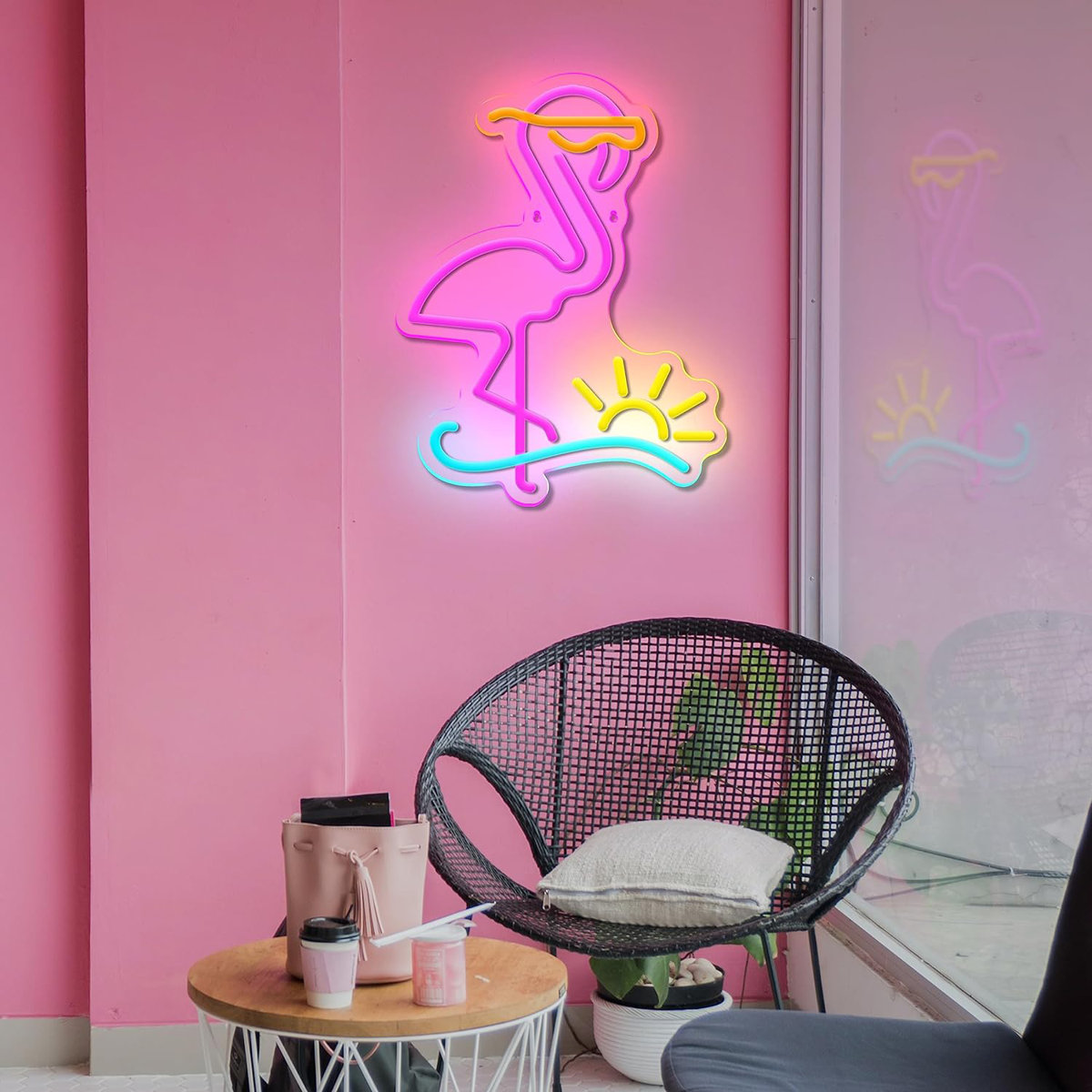 Bay Isle Home Flamingo Neon Sign - Thumbnail 2