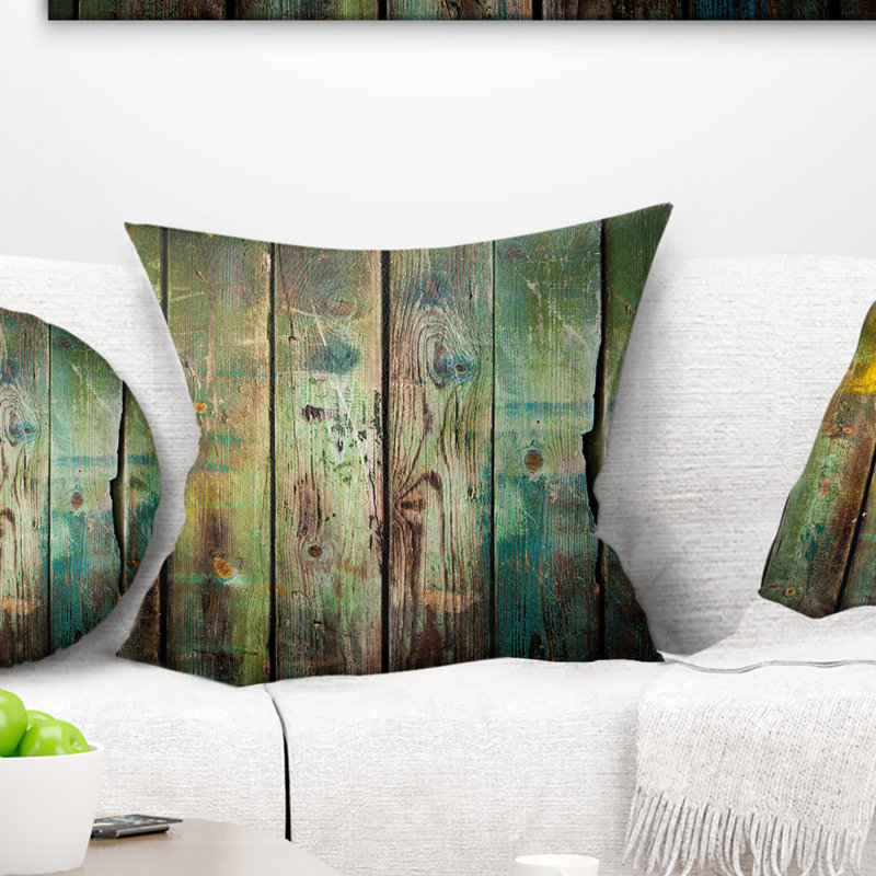Oreiller à motif ancien bois, 18 po x 18 po, Coussin décoratif