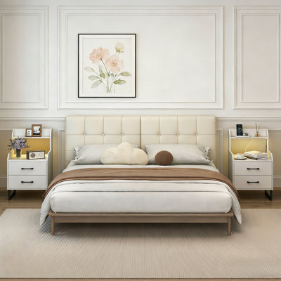 45cm W Metal Bedside Table
