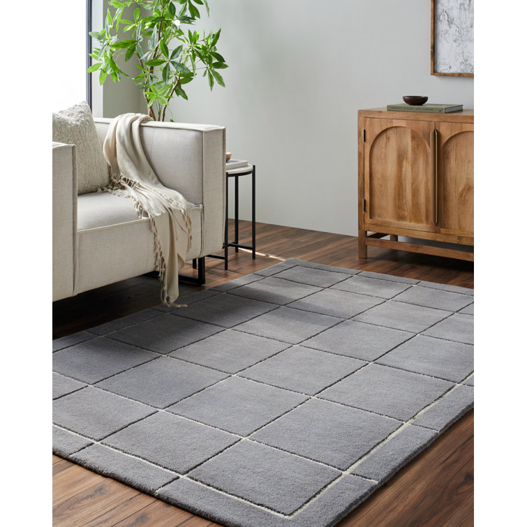 Tapis bleu touffeté à la main Mallory