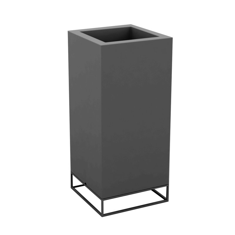 Pot de fleurs en résine Vela, Anthracite, H 39,25 po x l 23,5 po x P 23,5 po