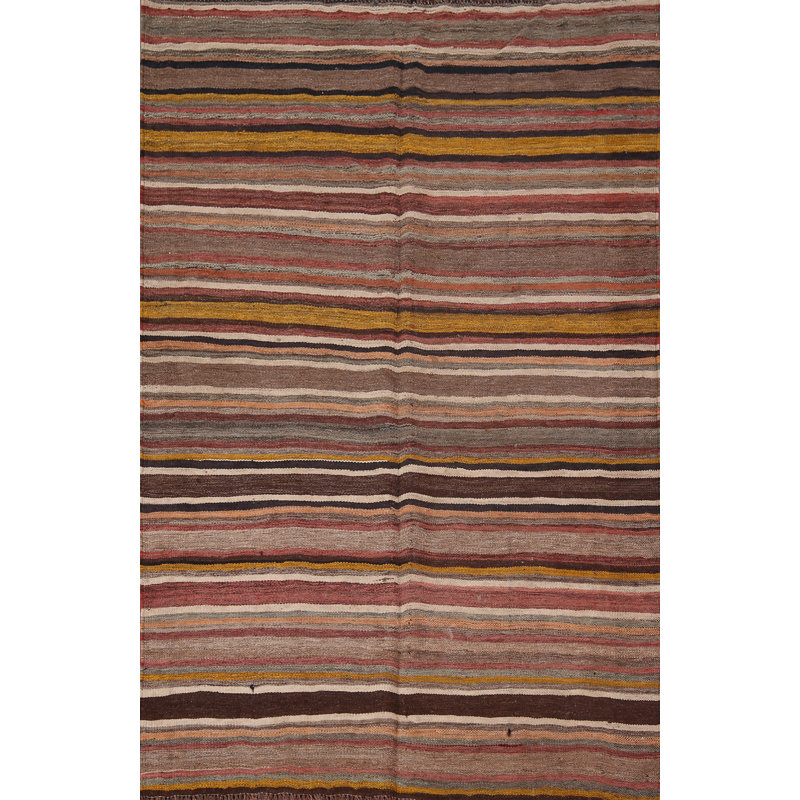 Tapis décoratif à rayures All-Over Kilim 5 x 7
