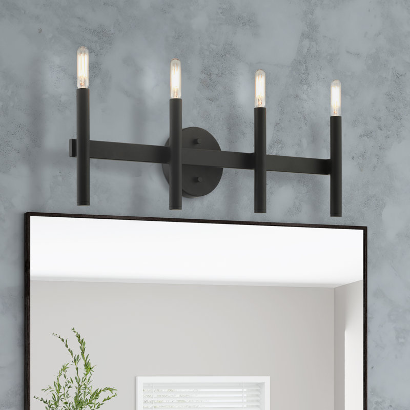 Éclairage pour meuble-lavabo à intensité variable à 4 lumières, Noir