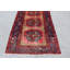 Tapis unique en laine noué à la main de style brun des années 1950 de 3 pi 11 po x 8 pi 2 po brun / beige / bleu