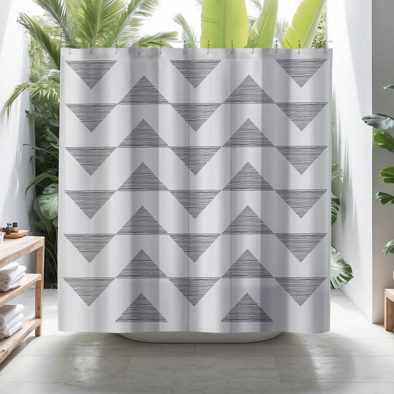 Dalson Minimalist Lines Shower Curtain, Black