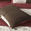 Élégant édredon très grand rouge 7 pièces - Tissu à motif de broderie 2 taies décoratives, 3 coussins décoratifs, 1 jupe de lit
