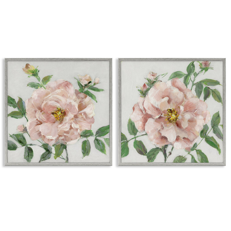 Ensemble de 2 giclées encadrées Soft & Subtle Peones, design par Sally Swatland, H 12 po x l 12 po