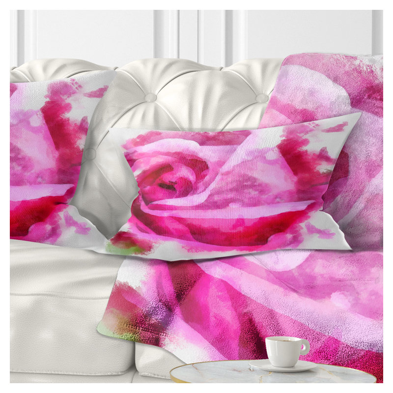 Coussin lombaire floral rose