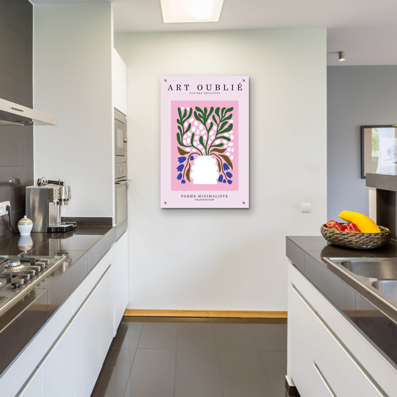 Art mural en verre Winston Porter «Periwinkle Flowers» par Design Fabrikken, H 36 po x l 24 po
