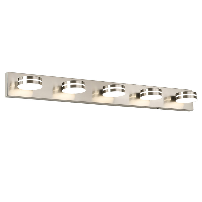 Luminaire pour meuble-lavabo moderne 5 lumières 5CCT, 5, Nickel