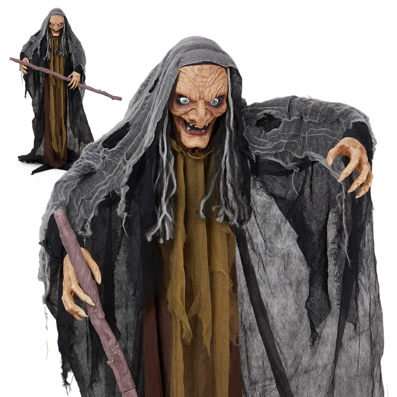 The Holiday Aisle® 5.3FT Halloween Animated Standing Witch Decoration & Reviews | Wayfair
