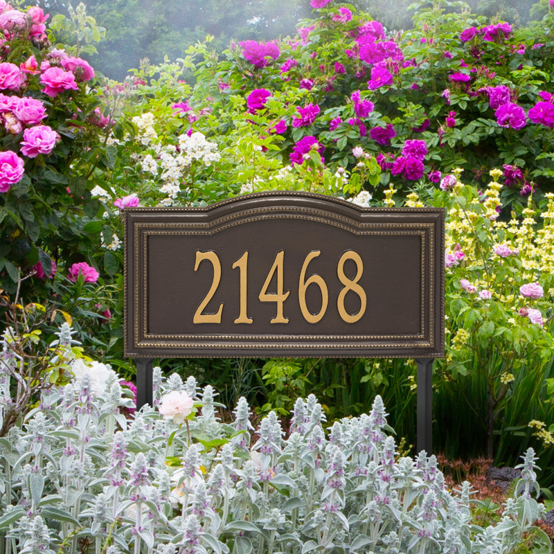 Plaque d'adresse sur 1 ligne Signature Series, Bronze, Doré, Oui