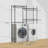 Laundry Room Clothes Drying Rack, Over The Washer and Dryer Storage Shelf, Clothes Drying Rack with Laundry Hamper and Hooks