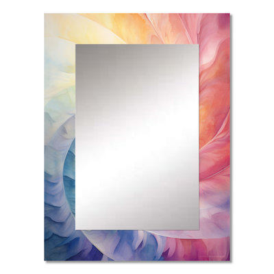 Raimbow Serenade Of Spirals - Abstract Spirals Wall Mirror, Modern Decorative Mirror, Printed Metal Art