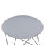 Table de bout ronde grise en métal gris, base géométrique assemblée, plateau de table de 1,5 mm, pour café et discussions, largeur de 23 po, profondeur, hauteur de 17 po, finition épaisse de 13 lb,