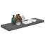 Tablette murale Zyno, 32 po, structure en bois aggloméré gris brillant, design moderne-118124001