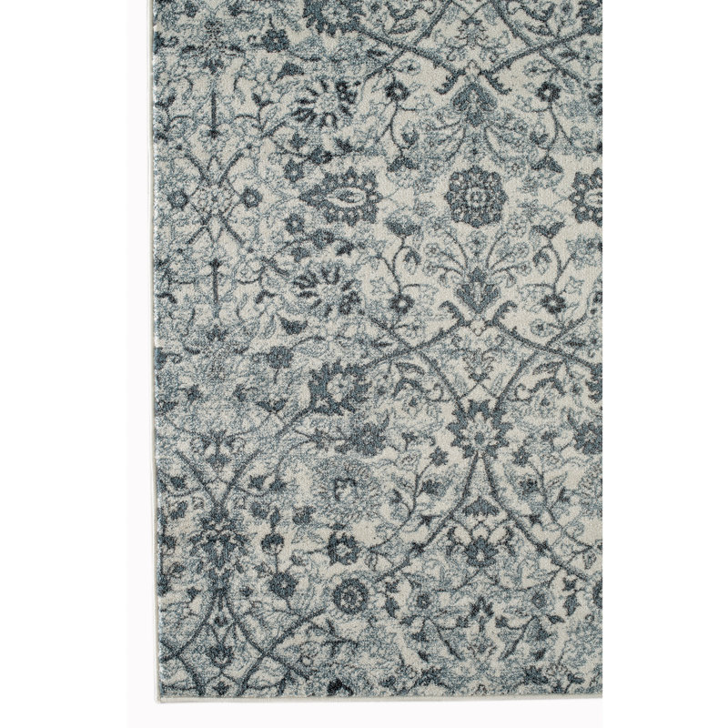 Tapis traditionnel à poils courts à motif floral Honig, Rectangle 2 pi x 3 pi