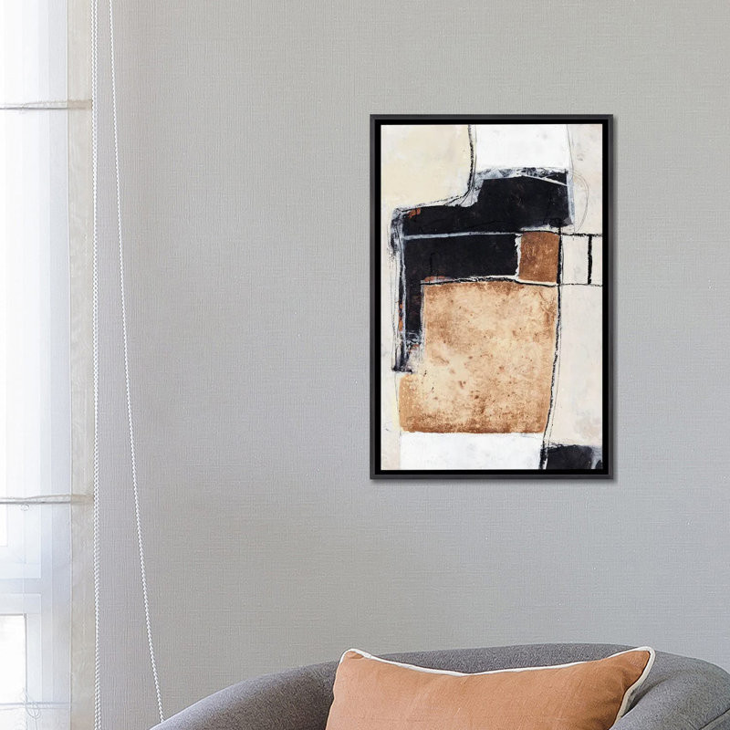 Shapes - Wall Art Print, Distressed Black, Framed Print without Mat, 26" H x 18" W