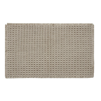 Belgian Waffle Bath Mat Eco Friendly Bathroom Rug Made from Recycled Polyester Plastic Bottle Fibers Soft Absorbent Machine Washable Bath Rug for Bathroom Shower Tub and Vanity Areas