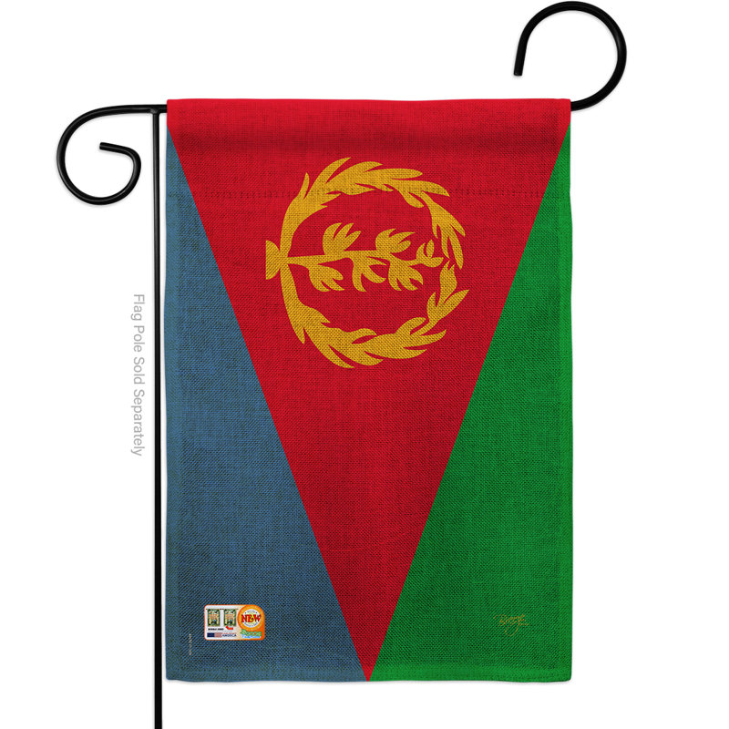 Polyester à 2 côtés 18,5 x 13 po érythrée drapeau de jardin
