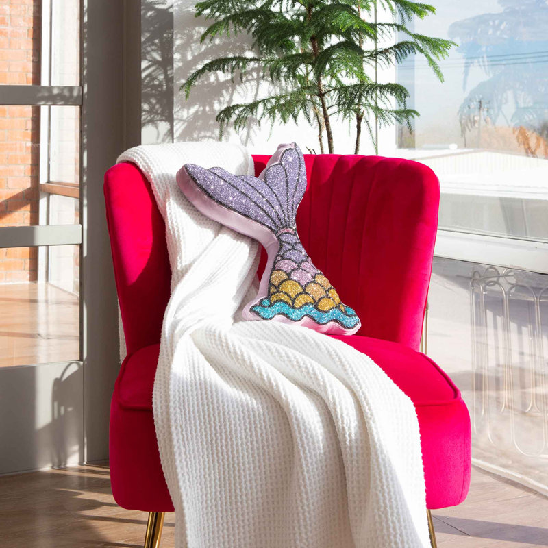 Coussin Sparkles Home Luminous Mermaid Tail | Strass, housse en velours, rembourrage en polyester moelleux