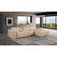 Canapé modulaire beige en cuir véritable 4 pièces faisant face à droite avec 2 fauteuils inclinables électriques et appuis-tête réglables-130817399