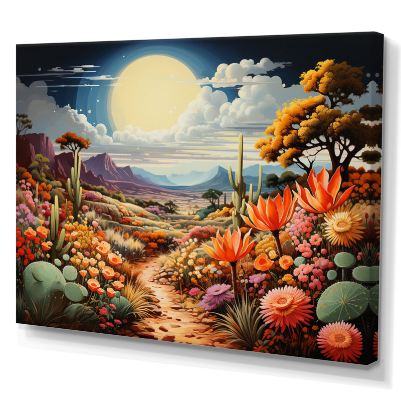 «Desert Cacti Garden III» sur toile, Toile tendue, H 30 po x l 40 po x P 1,5 po
