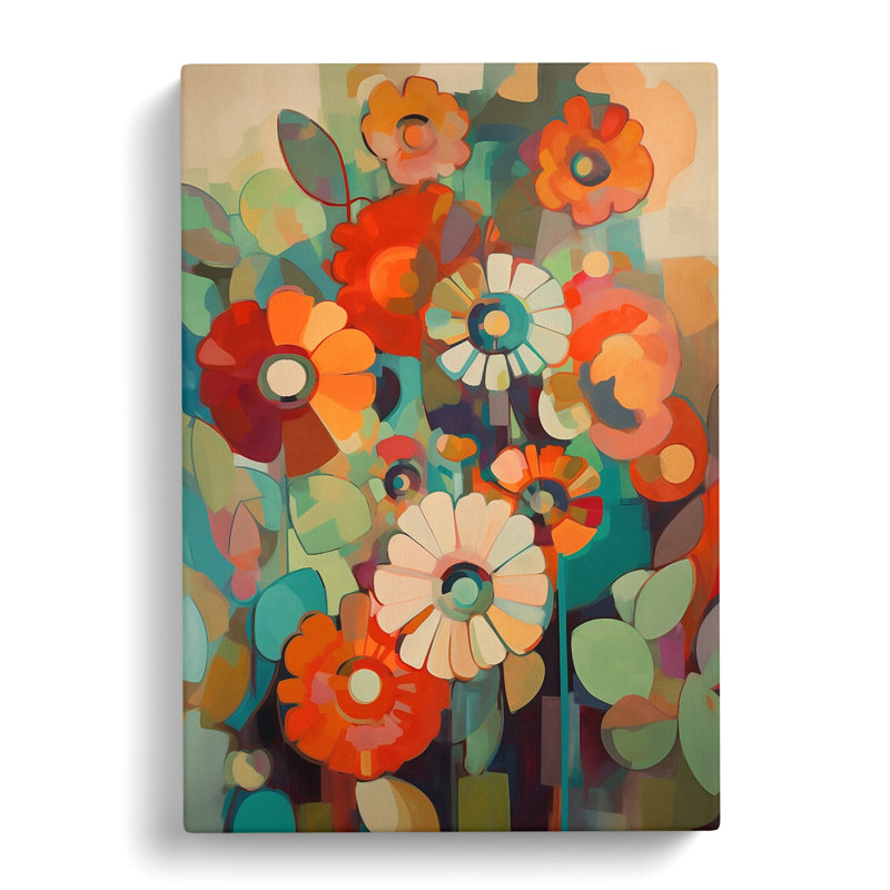 CAN-V0523-1656X Orphism Flowers Vol.4 - Wrapped Canvas Print, 76cm H x 50cm W
