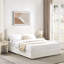 Contemporary Queen Bed With 4 Under Storage Compartments & Stable Frame Classic Style Adjustable Headboard