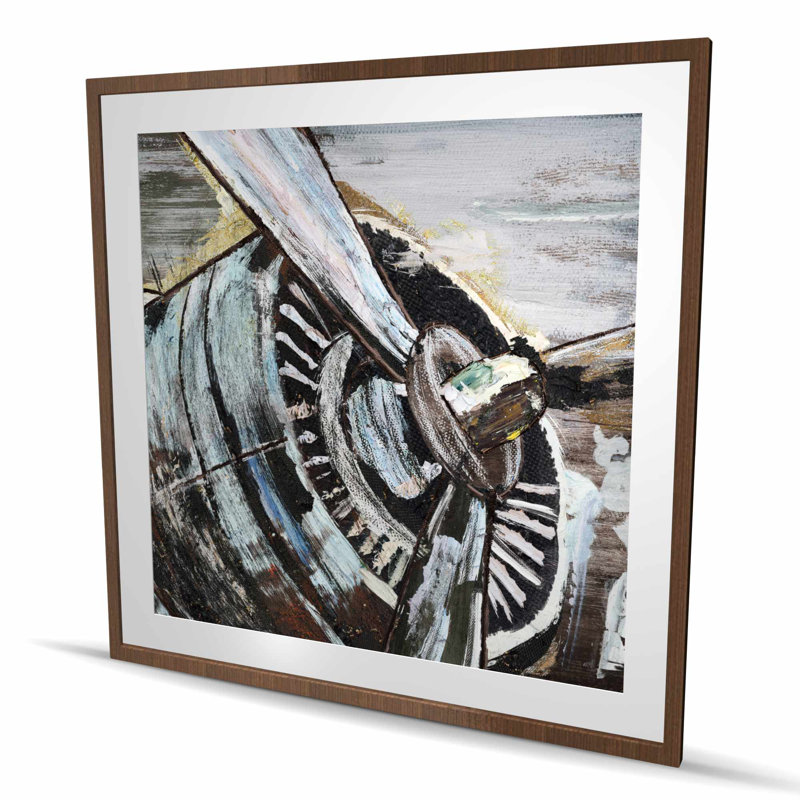 Hélice d'avion - reproduction encadrée brune mate | Décoration intérieure, Brun