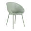 Ensemble de 2 chaises longues modernes vert pâle avec table ronde de 36 pouces, plastique PP toutes saisons pour une utilisation intérieure / extérieure-184917169