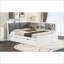 Full Size Pine Wood Platform Bed with Storage Headboard &amp; Trundle - No Box Spring Needed, White for Small Spaces-1549006548