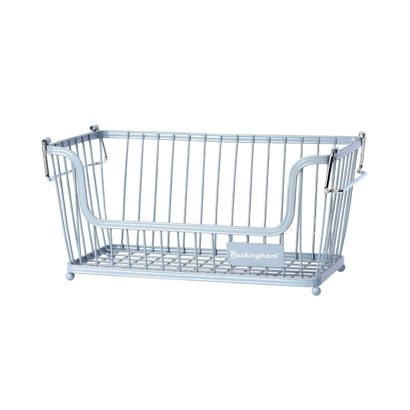 Buckingham Multi-Purpose Stackable Storage Organising Basket, Blue, 16cm H x 17cm W x 31.5cm D