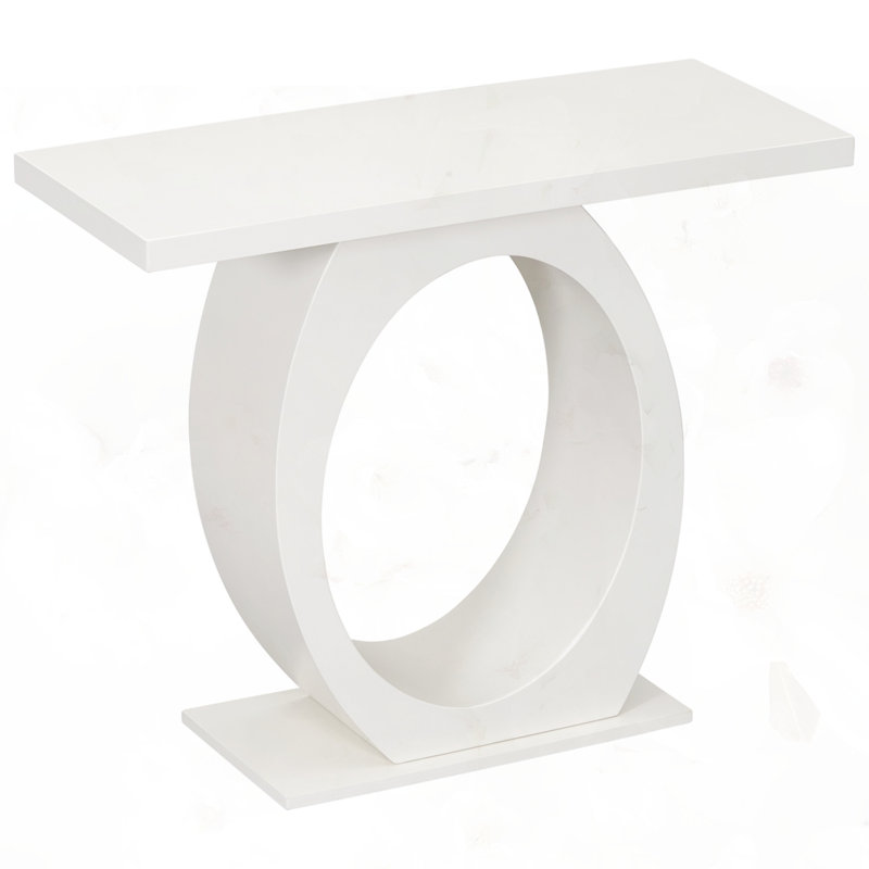 Stylish Modern Console Table with Egg-Shaped Base, White