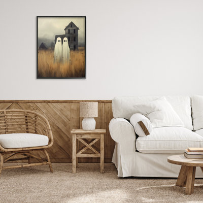 «Spooky Farmhouse Ghost Duo», estampe numérique, design par LSR Design Studio
