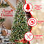 Arbre de Noël de 7,5 pi avec 500 lumières à DEL blanc chaud, branches en PE + aux extrémités enneigées, baies rouges, pin pour un look hivernal réaliste avec support stable pour les fêtes