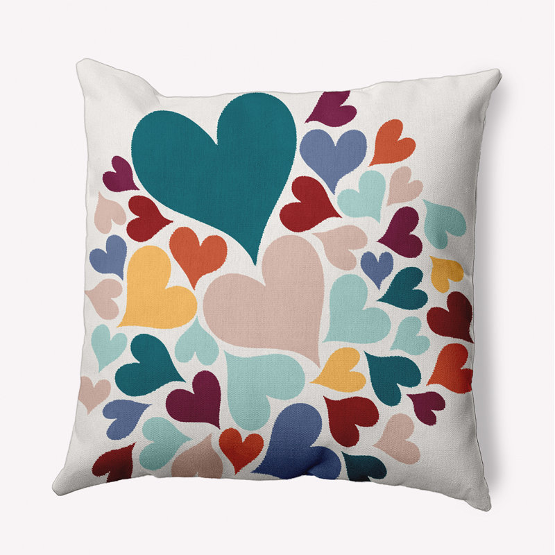 Housse et insert de coussin décoratif en polyester, H 20 po x l 20 po, Rouge Saint-Valentin, Extérieur