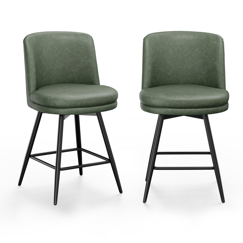 Caractéristique pivotante contemporaine en cuir de polyuréthane, similicuir et qualité durable, Vert, 2