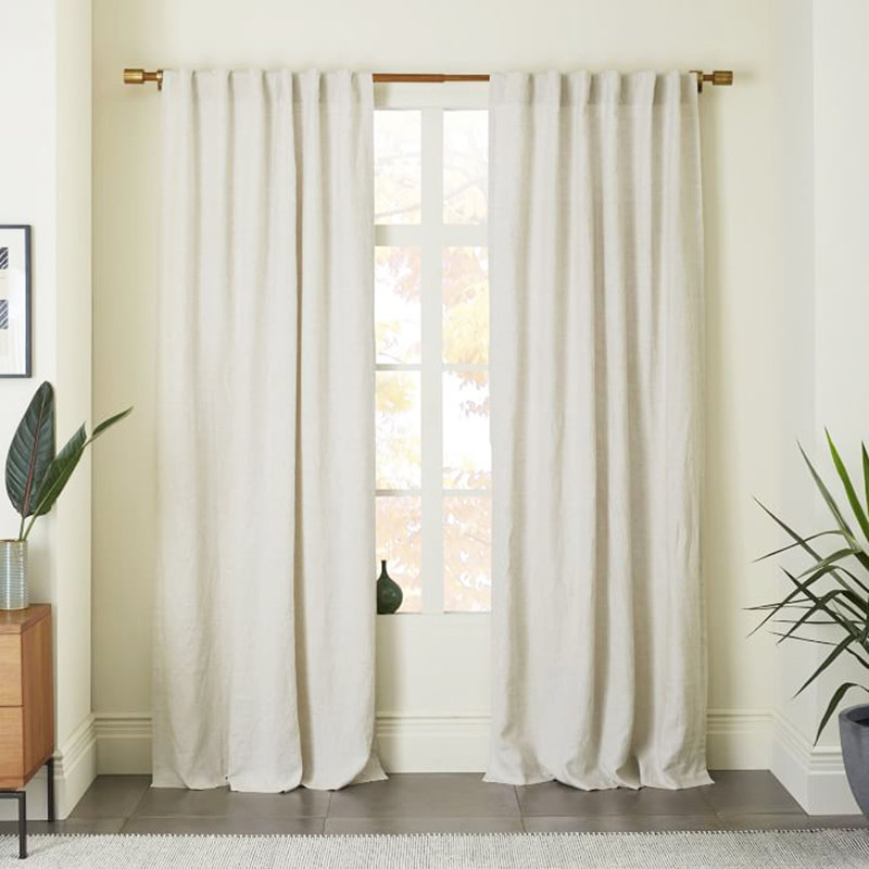Rideau simple en coton Holmgren, L 52 po x L 108 po