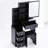 Black Vanity Table With Cushioned Stool & Sliding Mirror, Multi-Layer Storage For Small Bedrooms, American Design Style Compact Seat, Extra Large Multi-Layered Narrow Bedroom Space-986506677