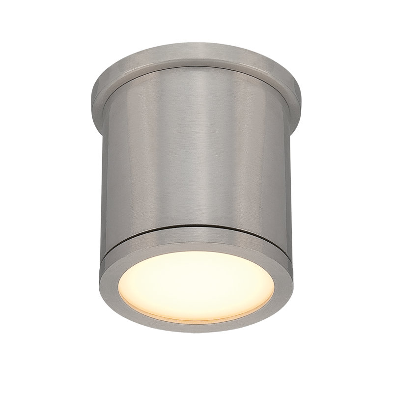 Plafonnier encastré tube 1 lumière 5 po, Aluminium brossé