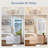 Cissline 23" White & Gold Flush Mount Farmhouse Caged Ceiling Fan with Light Kit and Remote Control for Bedroom/Living Room/Kitchen/Dinning Room-1307729282