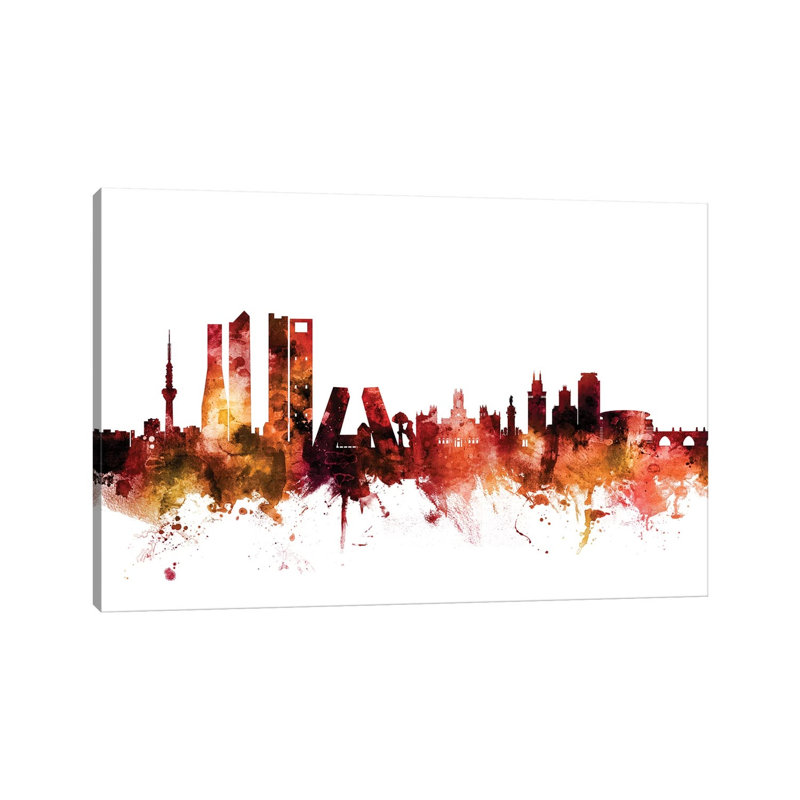 Madrid, Spain Skyline by Michael Tompsett - Wrapped Canvas Gallery-Wrapped Canvas Giclée, 20.32 cm H x 30.48 cm W