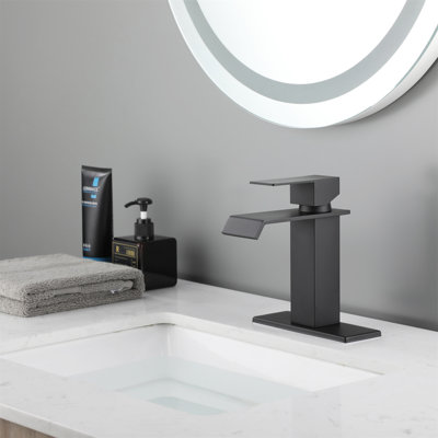 Robinet de salle de bain à cascade, robinet de meuble-lavabo à poignée simple