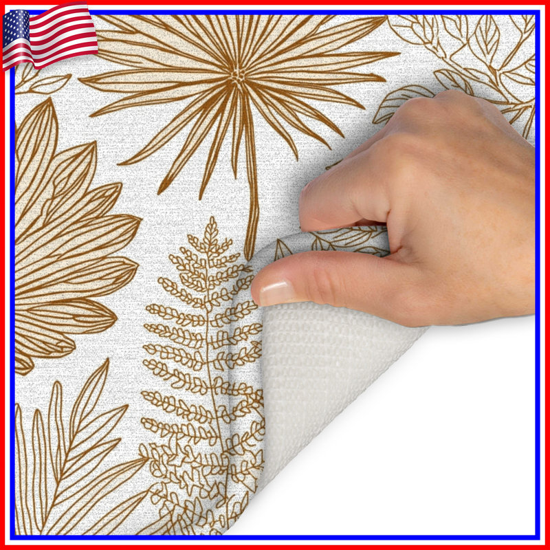 Tapis de bain botanique Intricate Line, L 24 po x L 17 po