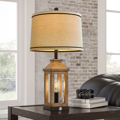 Critchfield 23.75"Retro Touch Lamp with USB Port Suitable for Living Room,Study Room,Bedroom (Bulb Included)