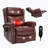 Heat Massage Manual Recliner Chair With Rocker And Swivel In Genuine Leather For Living Room-73524261