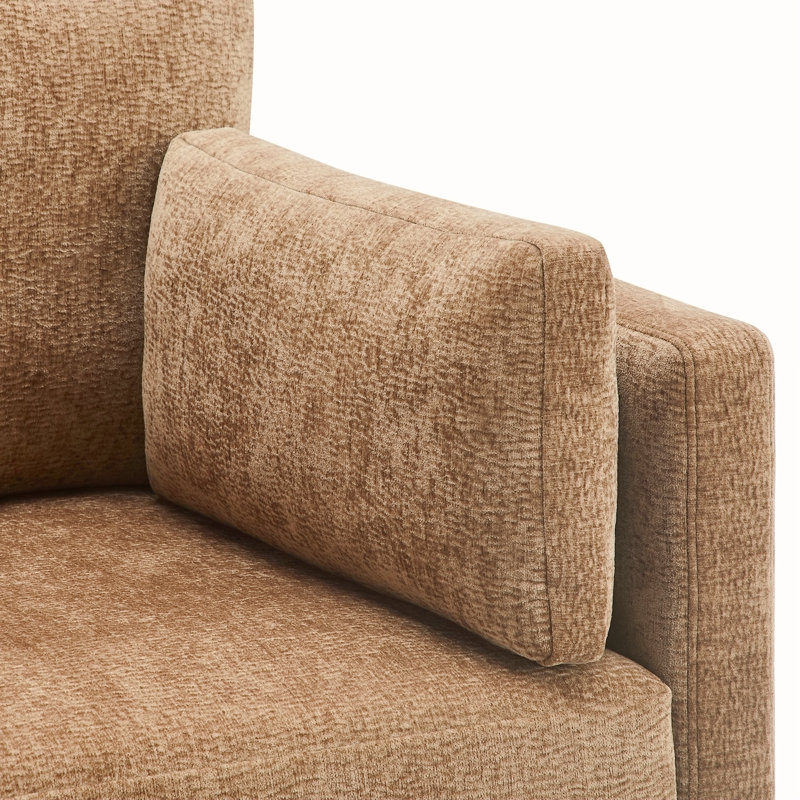 Chaise moderne avec accoudoirs, Brun