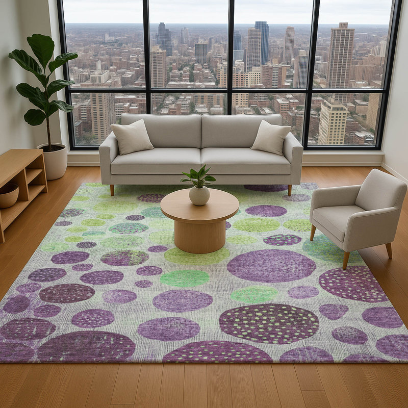 Tapis géométrique de qualité supérieure lavable à la machine AMF1899 Mayfield, Rectangle 10 pi x 14 pi